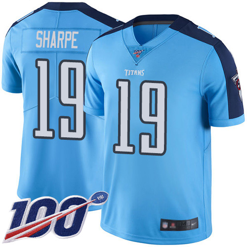 Tennessee Titans Limited Light Blue Men Tajae Sharpe Jersey NFL Football #19 100th Season Rush Vapor Untouchable